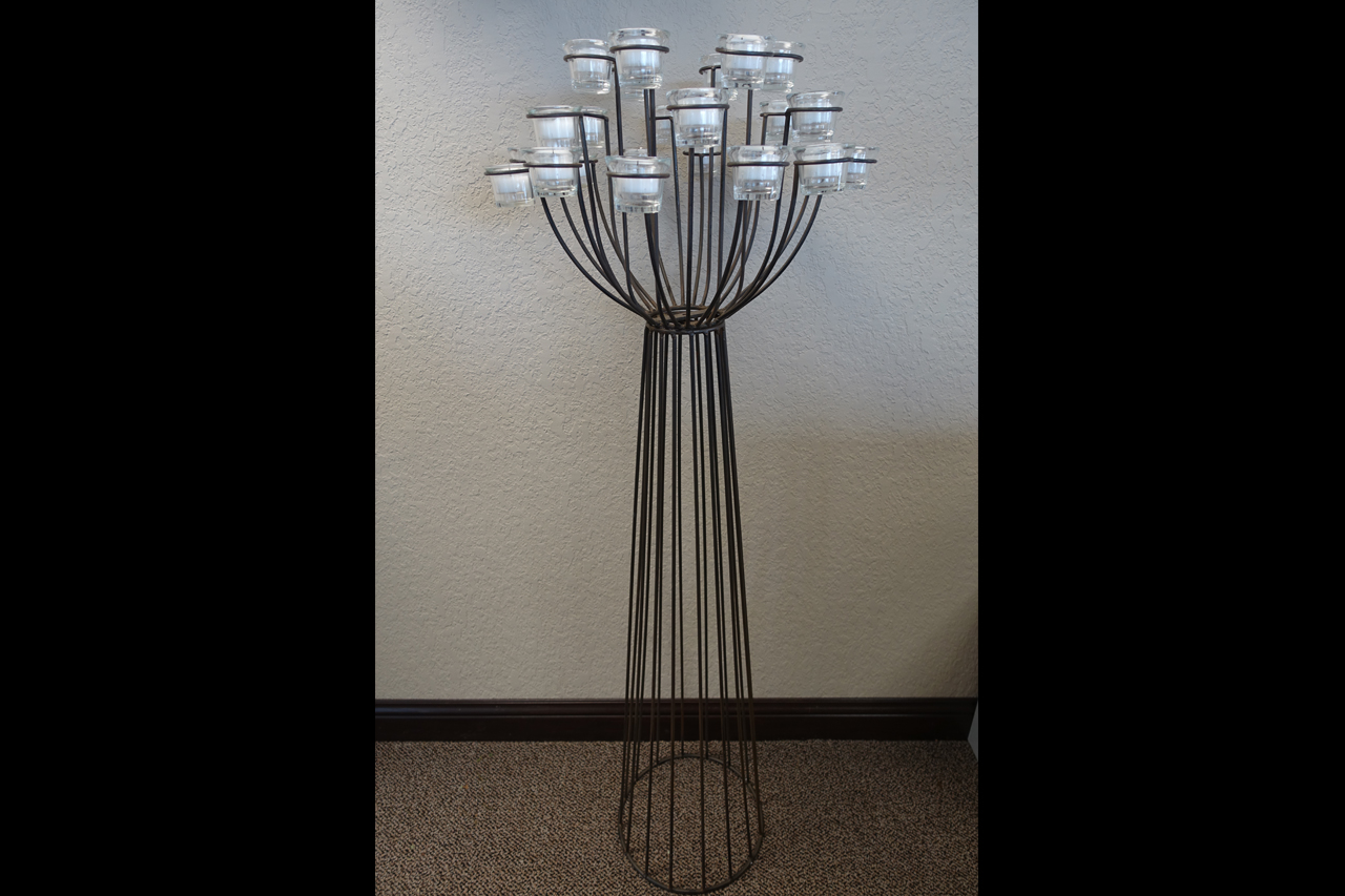 Wrought Iron Votive Candle Holder Candelabra