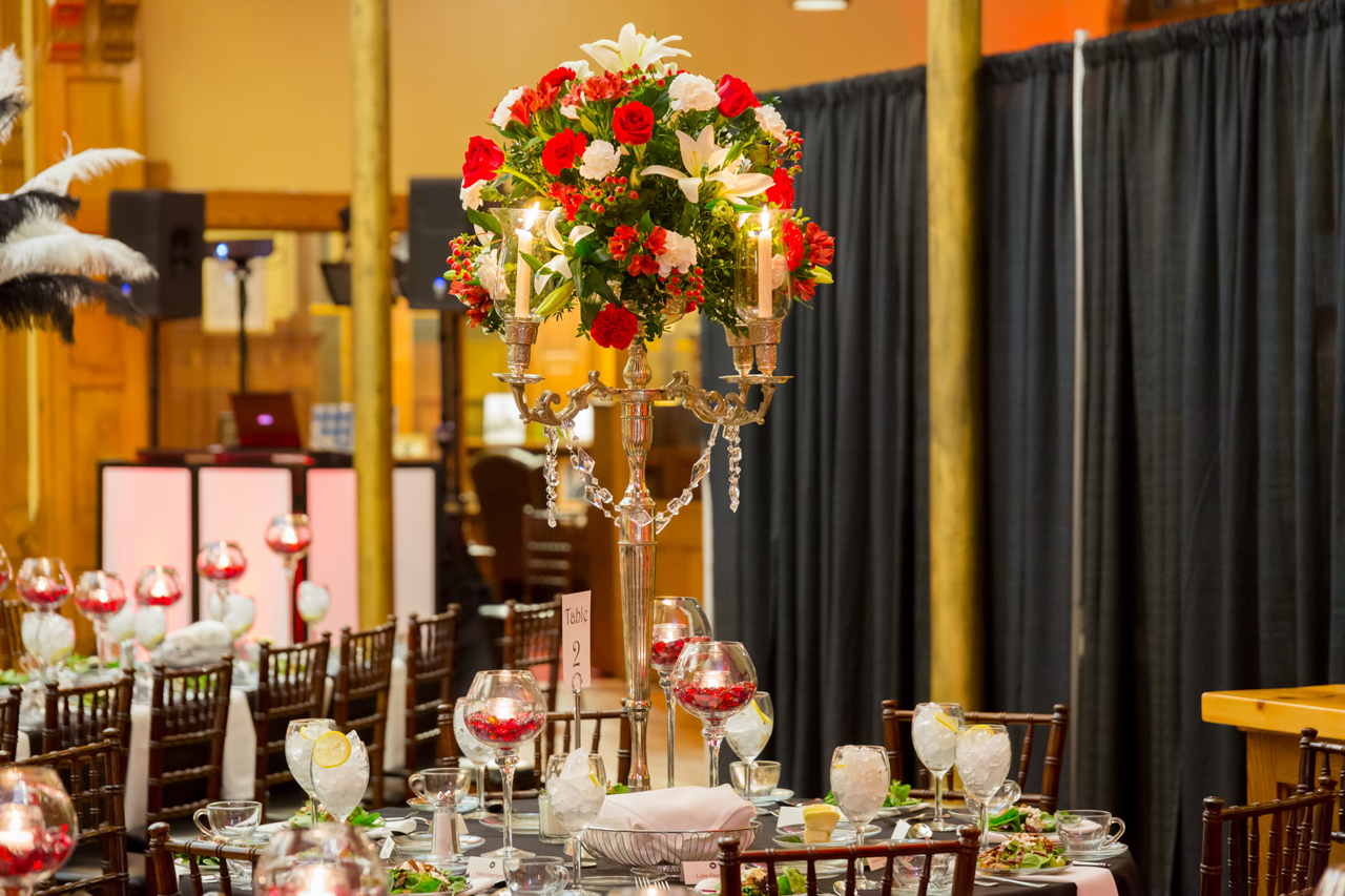 Silver Table Candelabra w Globes